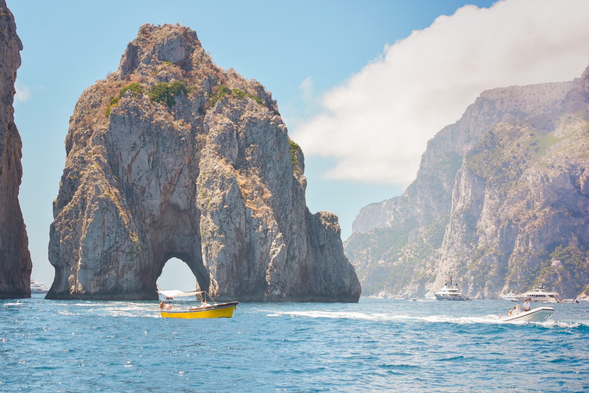 Capri Charter Boat tour Positano Capri Island Sorrento Nerano Massa lubrense Gozzo transfer boat 0122 Faraglioni Rocks Capri