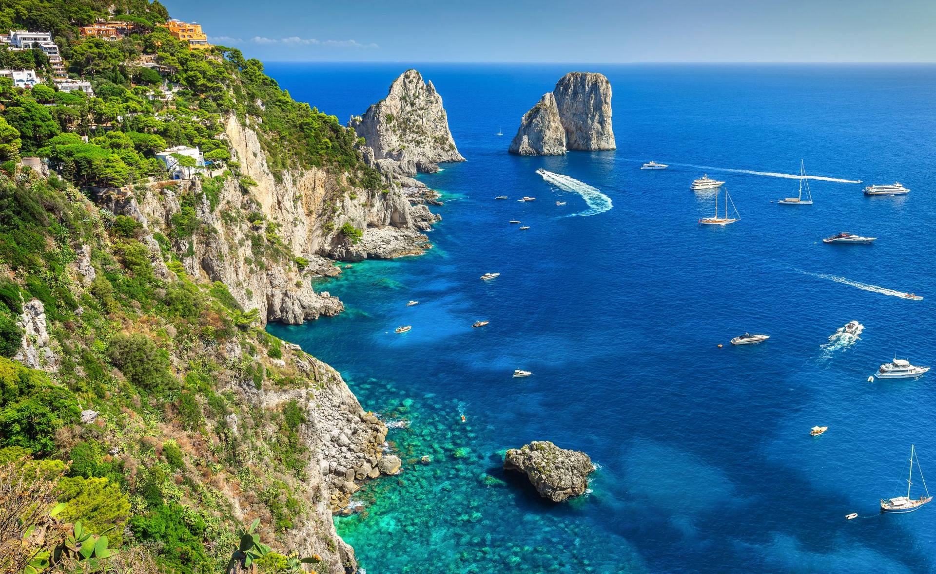 Capri Charter Boat tour Positano Capri Island Sorrento Nerano Massa lubrense Gozzo transfer boat 0122 Faraglioni Rocks Capri 3